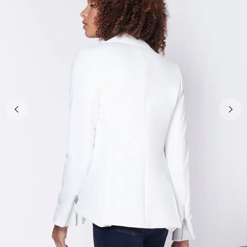Veronica Beard Sleek White Leather Jacket - Picture 4 of 16